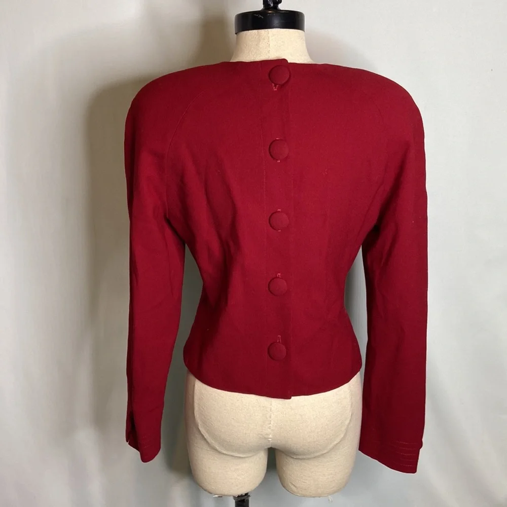 Christian Dior Red Long Sleeves Vintage Top Size 2